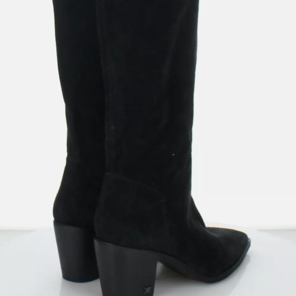 $225 Women's Sz 9 Sam Edelman Leahla Suede Pointy Toe Mid 👢boots - Picture 2 of 9